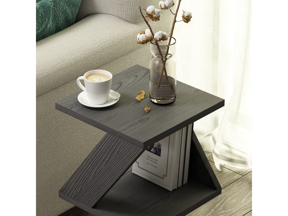 Table d'appoint en bois "Albeni" - 30 x 30 x 54 cm - Noir