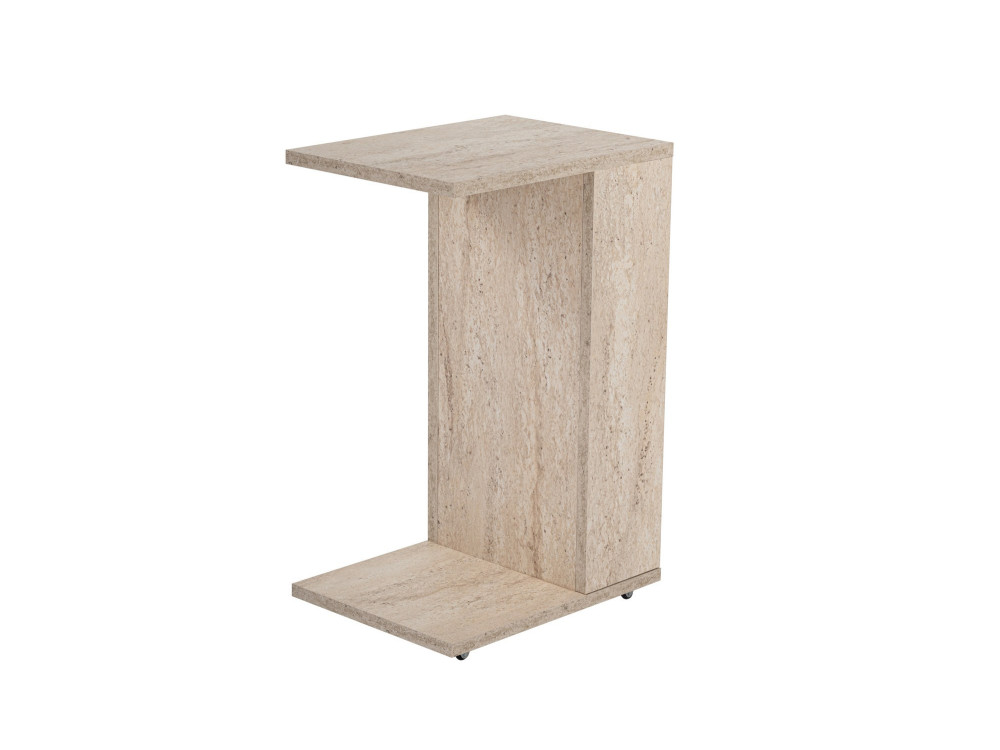 Table d'appoint en bois "Filinta" - 30 x 40 x 63 cm - Travertin