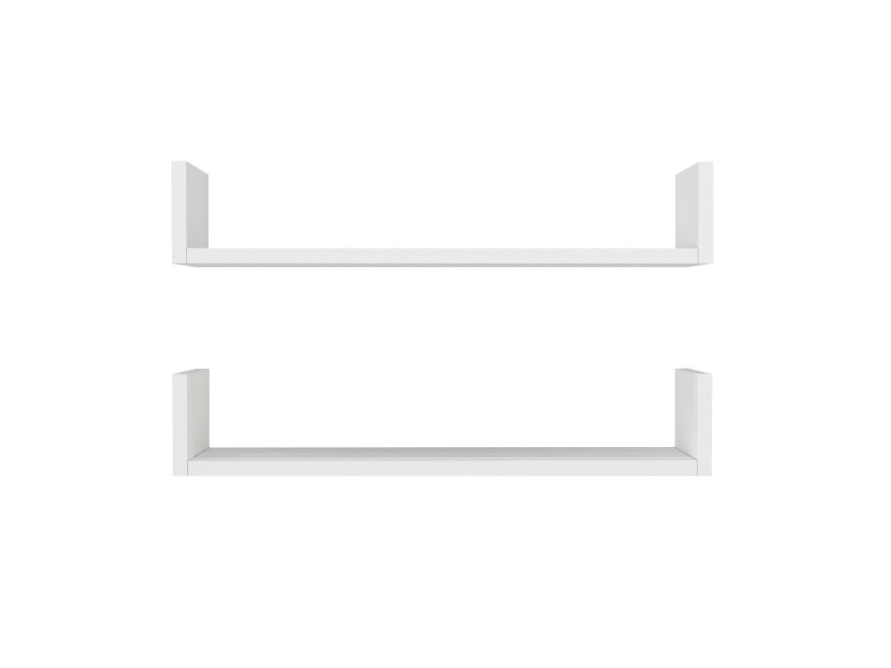 Étagère murale en bois "Iris" - 63 x 14 x 14 cm - Blanc