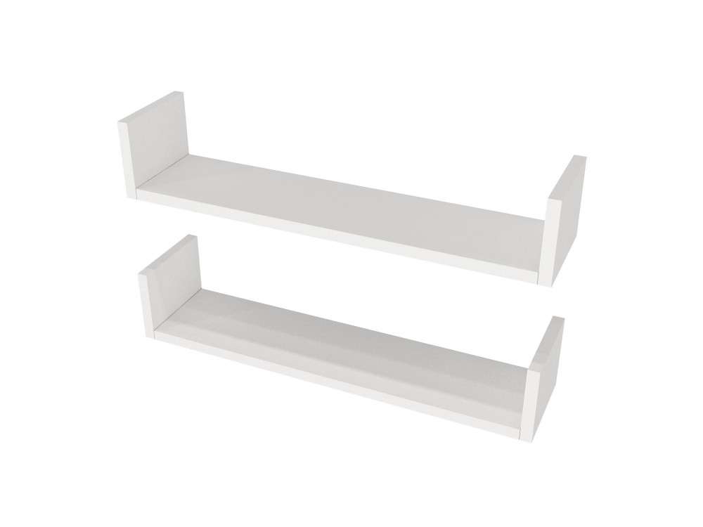 Étagère murale en bois "Iris" - 63 x 14 x 14 cm - Blanc