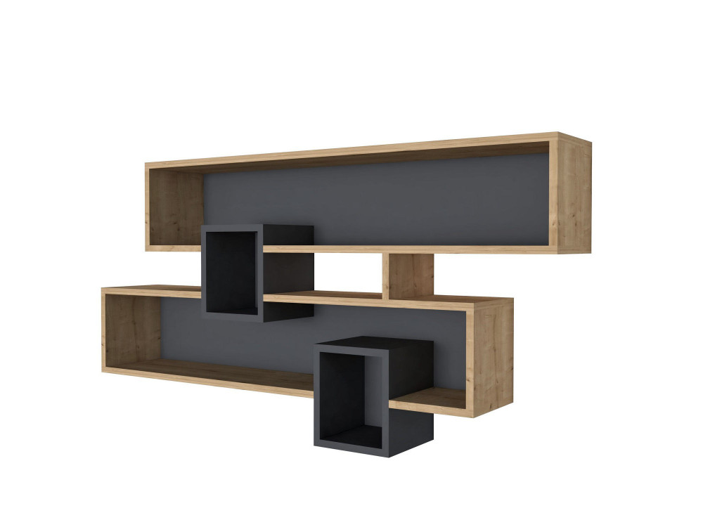 Étagère murale en bois "Karen" - 120 x 22 x 72 cm - SaphirAnthracite