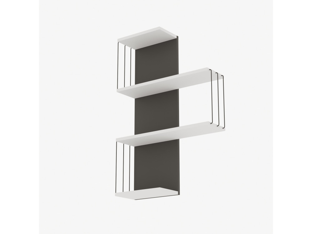 Étagère murale en bois "Cambel" - 64 x 19 x 96 cm - Blanc