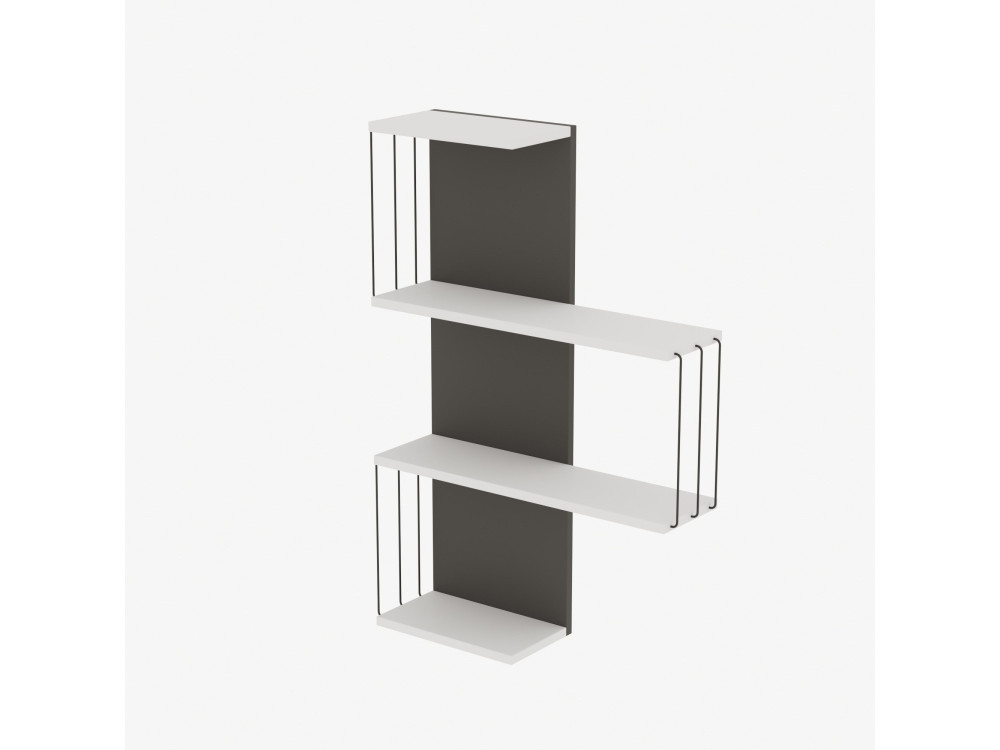 Étagère murale en bois "Cambel" - 64 x 19 x 96 cm - Blanc