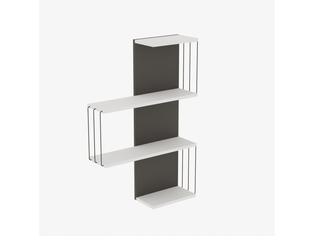 Étagère murale en bois "Cambel" - 64 x 19 x 96 cm - Blanc