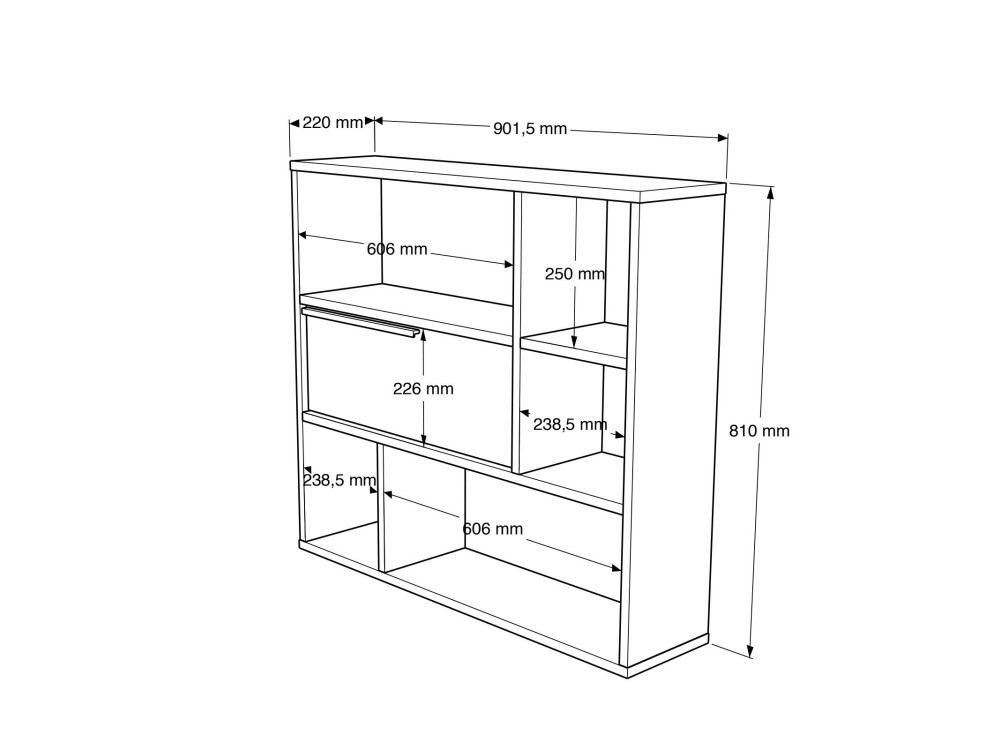 Étagère murale en bois "Calvin" - 90 x 22 x 81 cm - Blanc