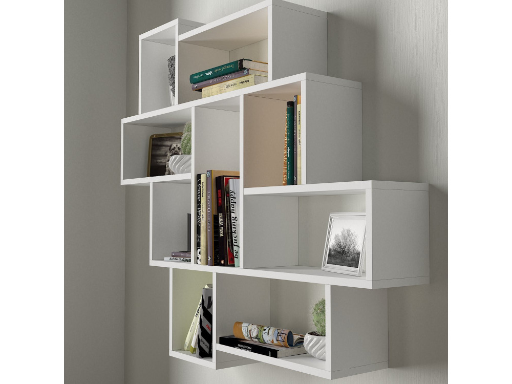 Étagère murale en bois "Parola" - 115 x 15 x 103 cm - Blanc