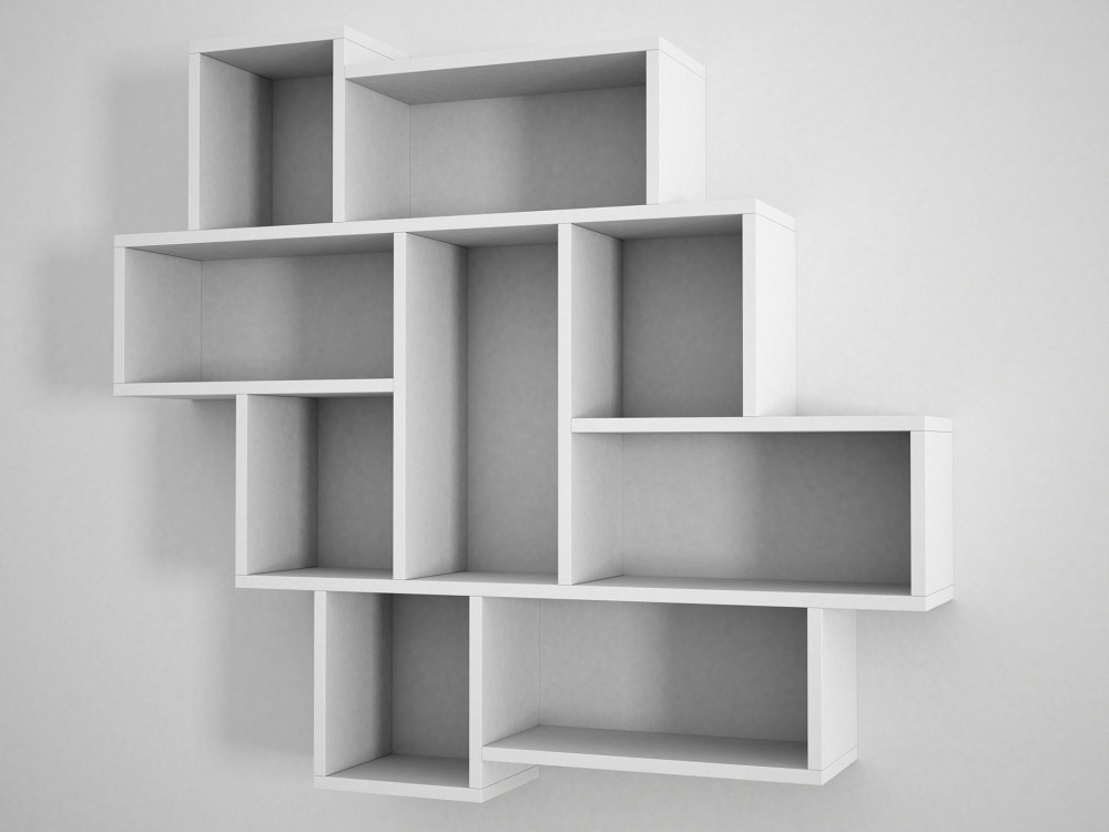 Étagère murale en bois "Parola" - 115 x 15 x 103 cm - Blanc