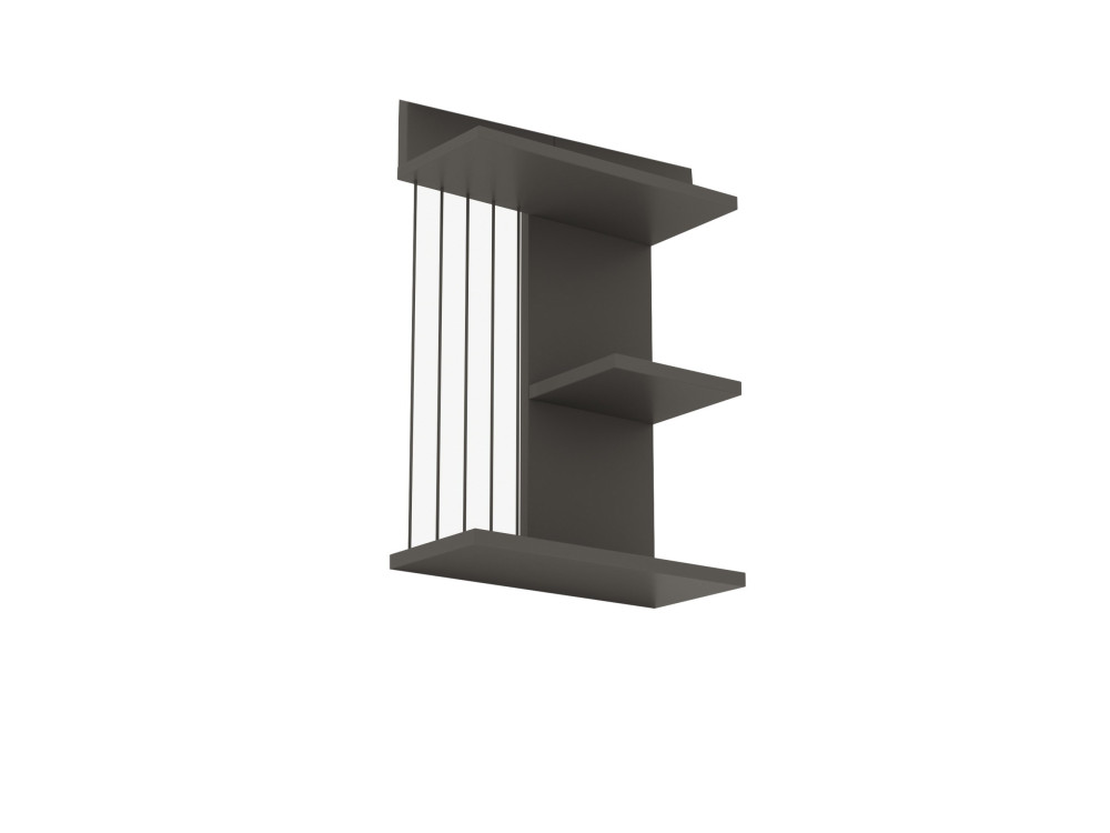 Étagère murale en bois "Kinik" - 40 x 19 x 60 cm - Gris anthracite
