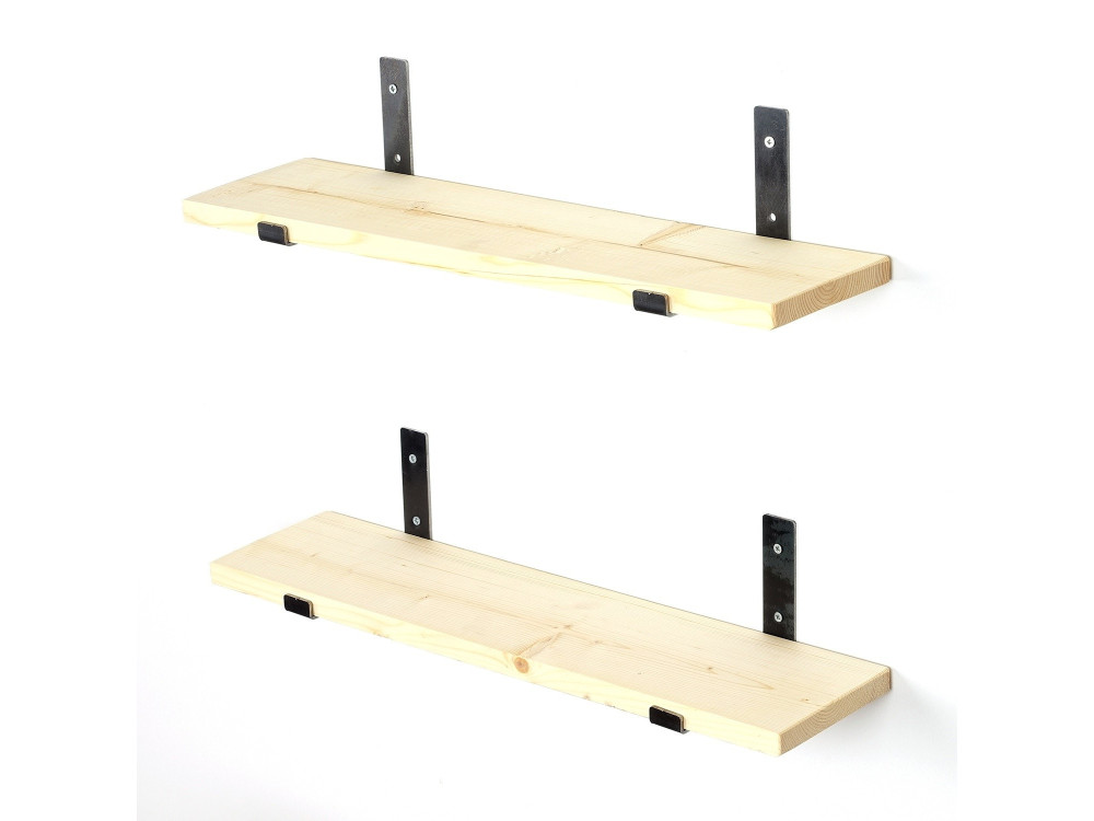 Lot de 2 étagères murales en bois en bois "LAM008" - 60 x 14 x 16 cm - Beige