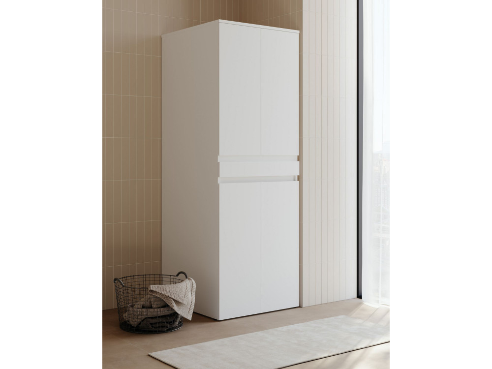 Meuble Machine à Laver "Neve 70" - 70 x 73 x 193 cm - Matte White