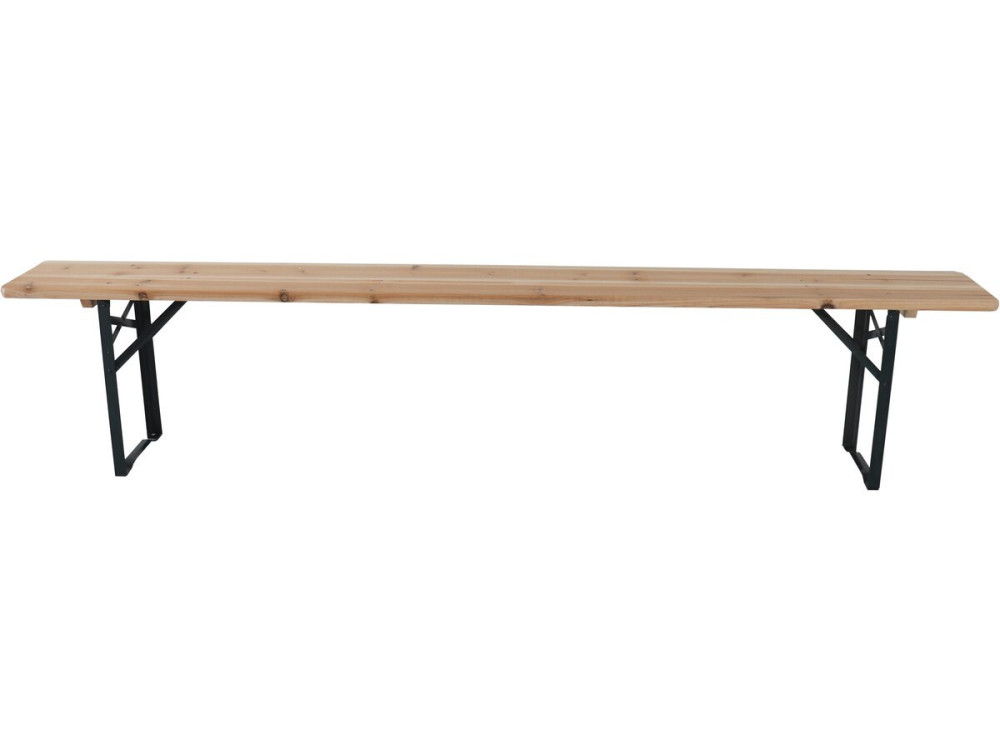Table de jardin brasserie pliante avec 2 bancs " Lisbonne " - 218 x 59,5 x 75 cm -  Marron