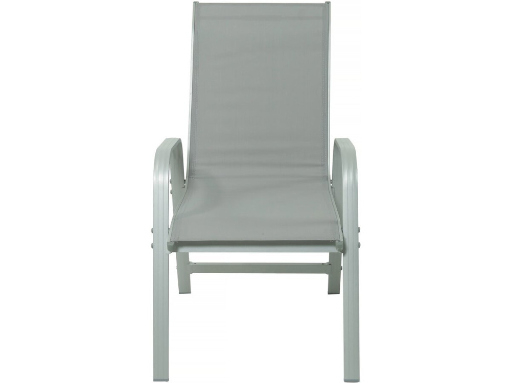 Table extensible et chaises de jardin en aluminium "Lagos" - 200/320 x 105 x 76 cm - 12 chaises - Gris clair
