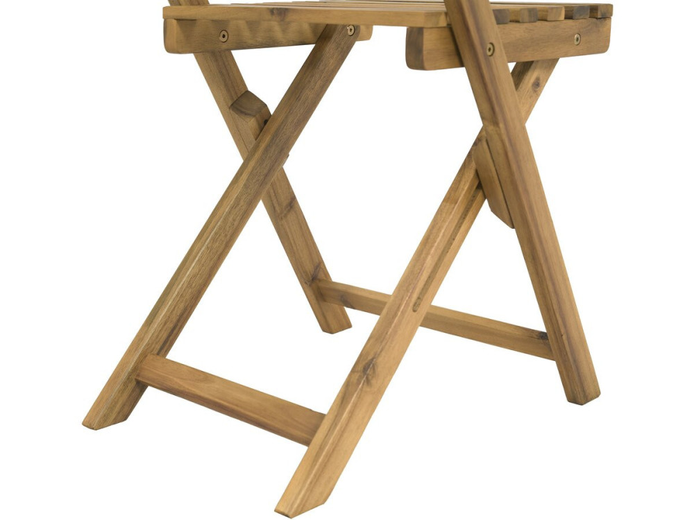 Ensemble table et chaises de jardin "Aldo" en bois - 2 places - Marron