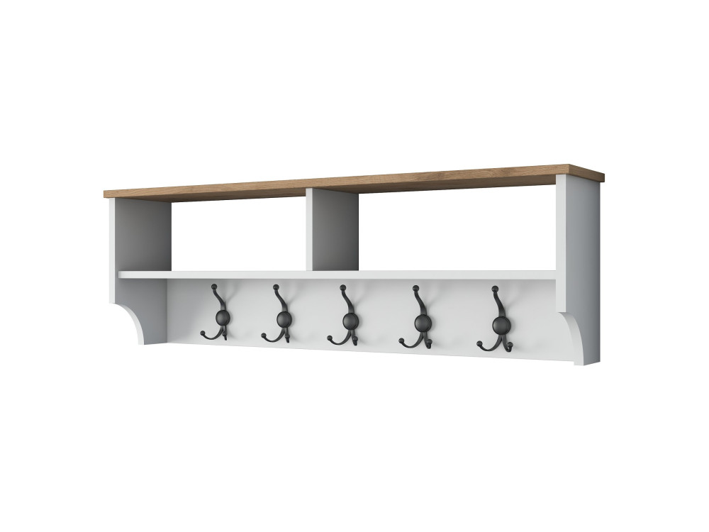 Porte-manteau en bois "Pino" - 120 x 22 x 37 cm - Blanc