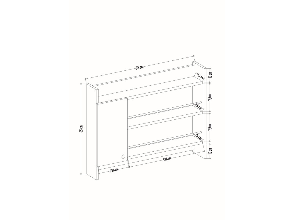 Etagère de cuisine en bois "Knerr" - 85 x 13 x 65 cm - Blanc