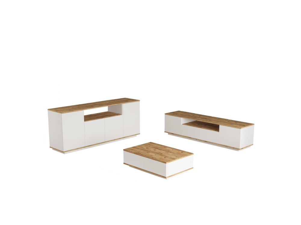 Ensemble de meubles de salon en bois "FR18" - 180 x 44 x 44 cm - Blanc