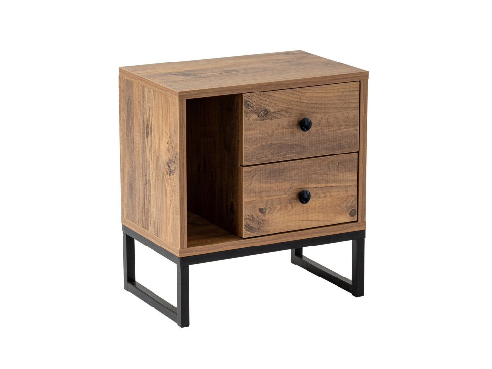 Table de chevet en bois "Glimmer" - 45 x 29 x 50 cm - Pin atlantiqueNoir