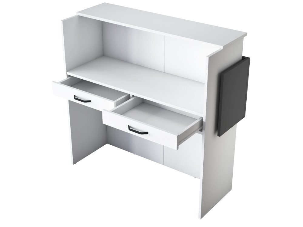 Table de réception en bois "Mona" - 110 x 40 x 110 cm - Blanc