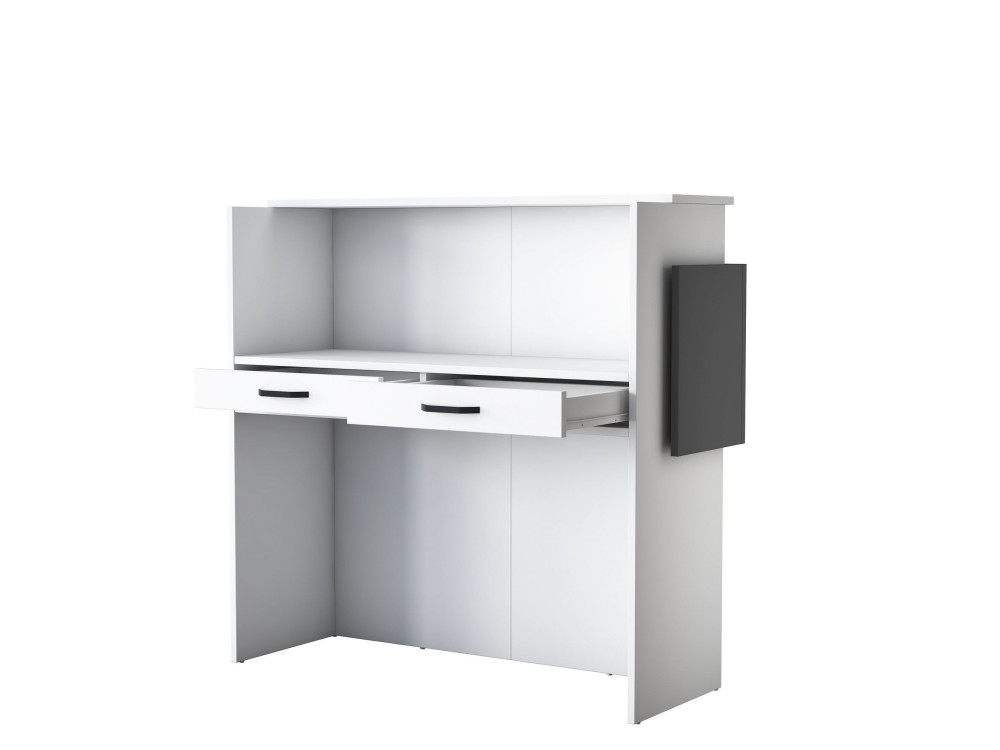 Table de réception en bois "Mona" - 110 x 40 x 110 cm - Blanc