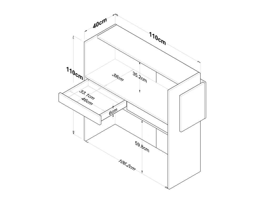 Table de réception en bois "Mona" - 110 x 40 x 110 cm - Blanc