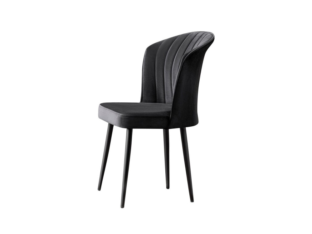 Ensemble de chaises (4 pièces) en bois "Rubi" - 52 x 42 x 85 cm - Noir