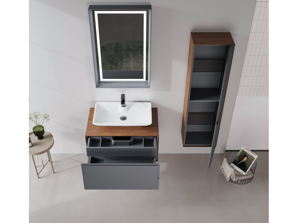 Armoire de Salle de Bain "Craft 40" -  cm - Walnut / Anthracite