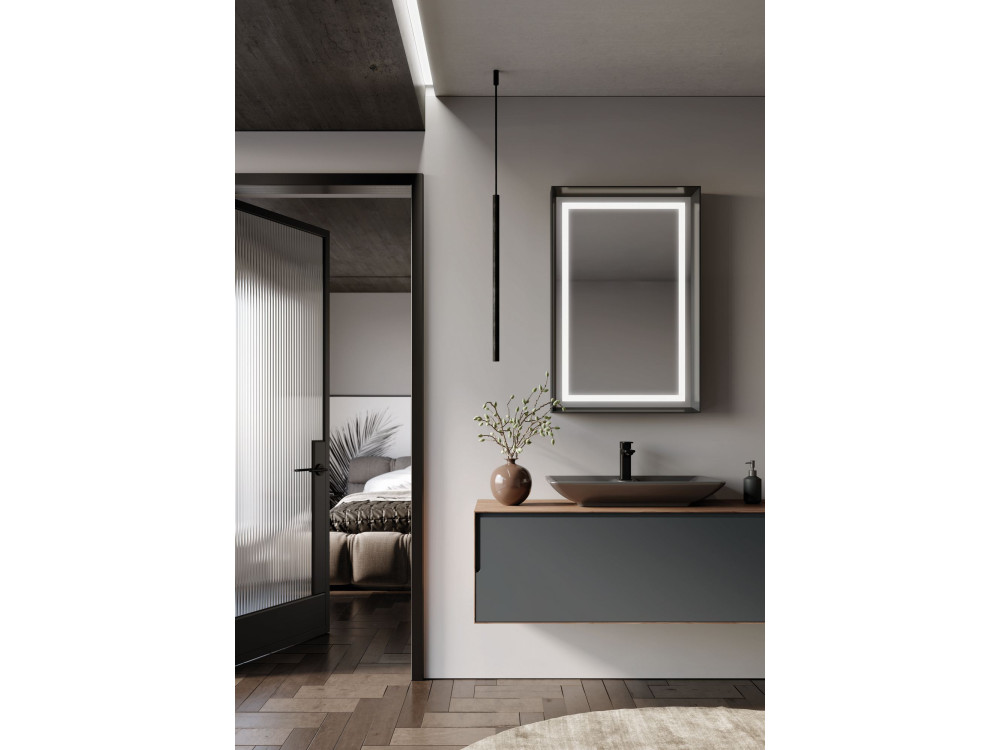 Ensemble Meuble Vasque avec Miroir (2 Pièces) "Craft 120" - 120 x 50 x 40 cm - Walnut / Anthracite