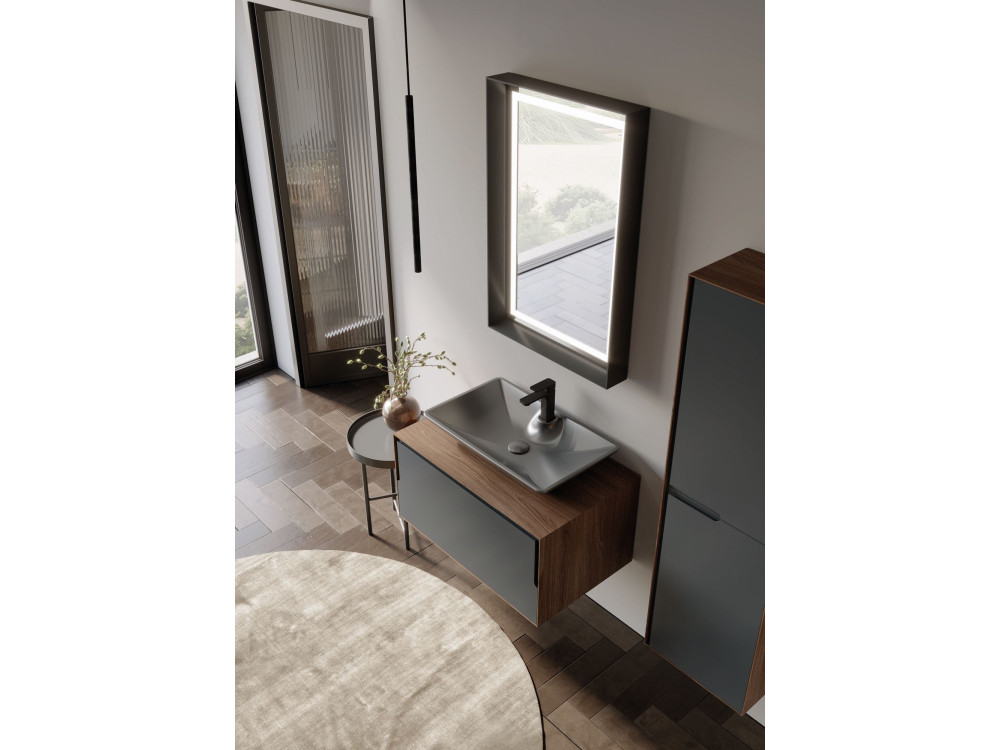 Meuble Vasque "Craft 80" - 80 x 50 x 40 cm - Walnut / Anthracite