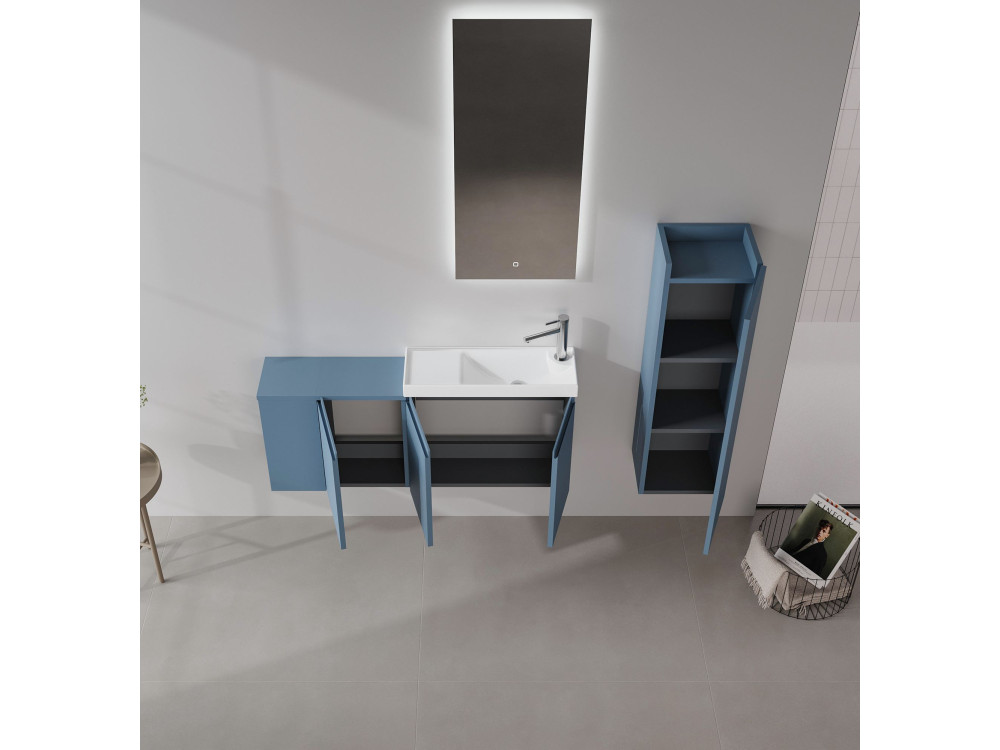 Meuble Vasque "Ferla 110" - 110 x 22 x 45 cm - Petrol Blue