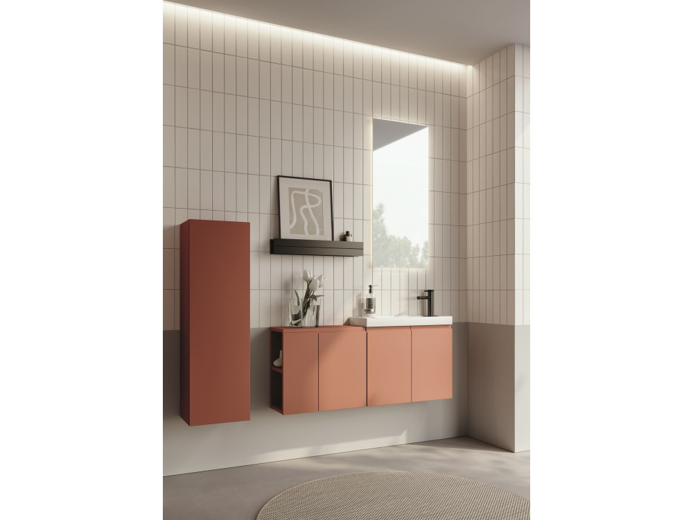 Meuble Vasque "Ferla 110" - 110 x 22 x 45 cm - Matte Cinnamon