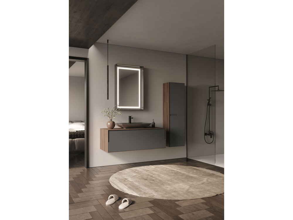 Miroir Décoratif en Bois "Craft 60 x 90 v2" - 60 x 10 x 90 cm - Matte Anthracite