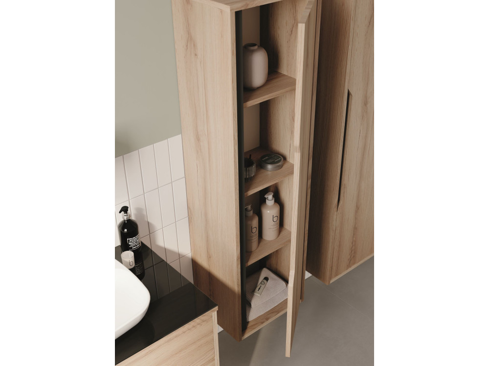 Armoire de Salle de Bain "Galia 40" - 40 x 30 x 138 cm - Oak