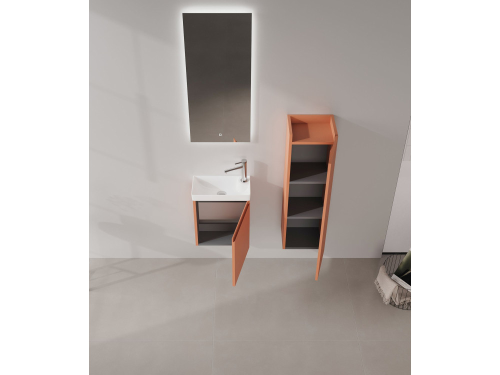 Armoire de Salle de Bain "Ferla 30" - 30 x 25 x 100 cm - Matte Cinnamon