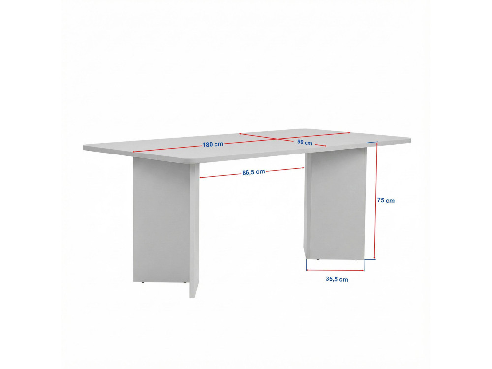 Table à manger en bois "Linza" 180 x 90 x 75 cm - Bois Noir