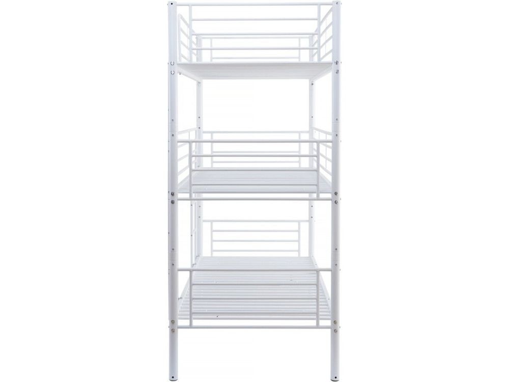 Lit triple superposé metal "Havin" - 90 x 190 cm - Blanc