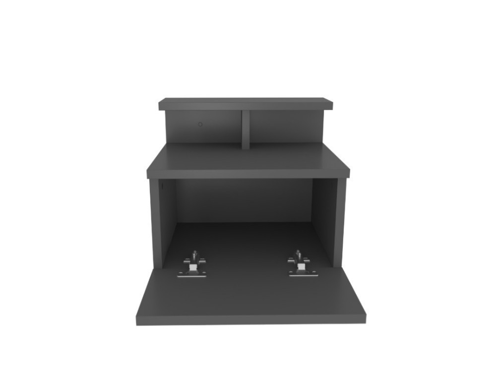 Table de chevet murale en bois "Alice" - 40 x 32 x 35 cm - Gris anthracite