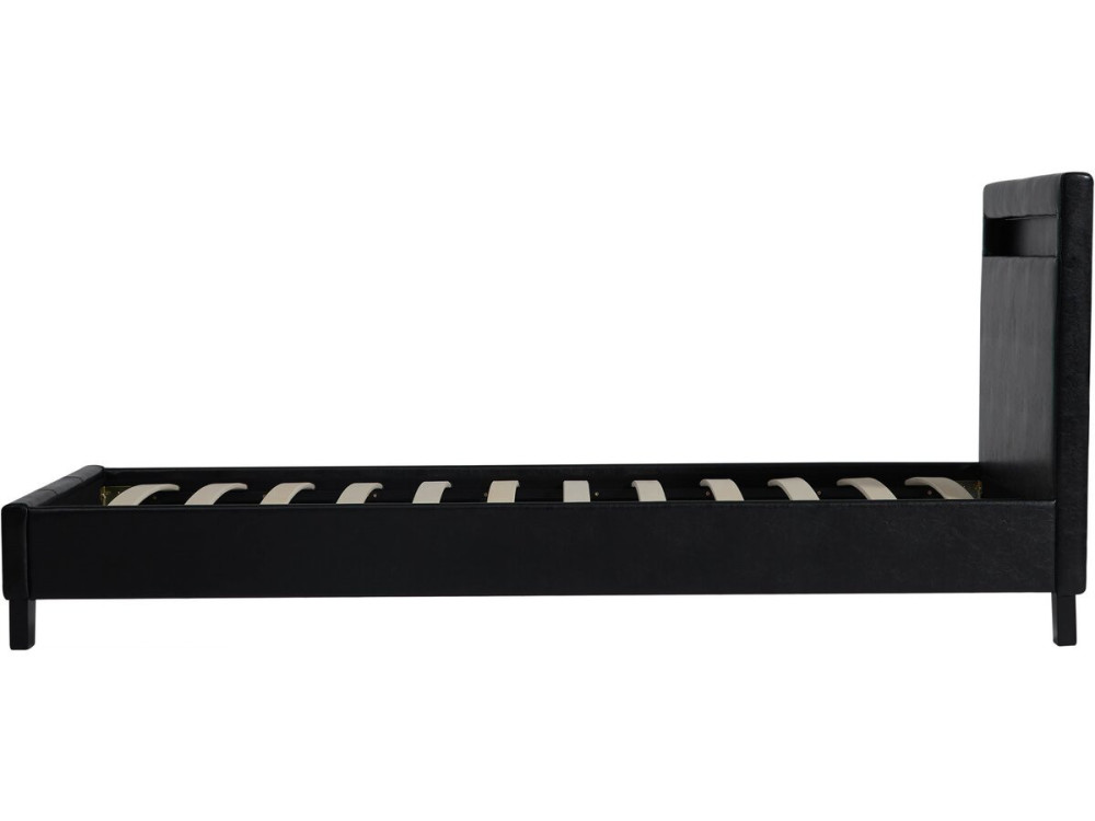 Lit avec LED "Maria" 90 x 190 cm - Noir