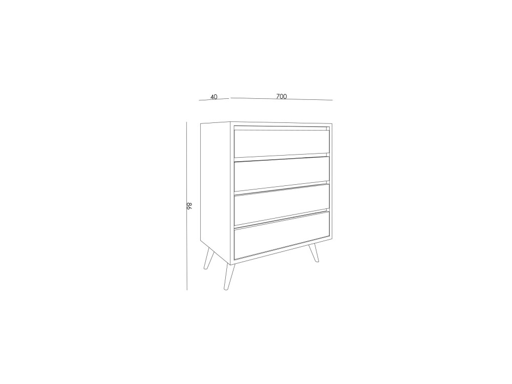 Commode en bois "Suvera" - 70 x 40 x 86 cm - Beige marbré