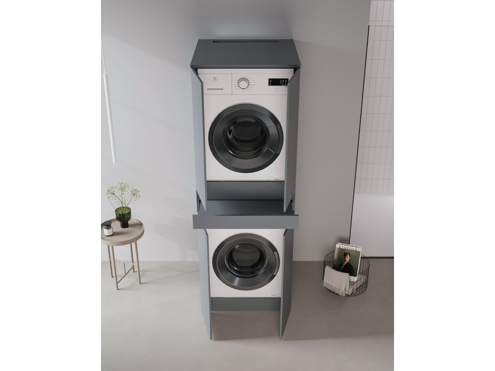 Meuble Machine à Laver "Neve 70" - 70 x 73 x 193 cm - Matte Anthracite