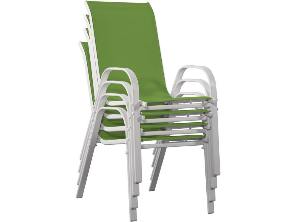 Table et chaises de jardin en textilène "Cordoba" - Phoenix - 6 places - Vert