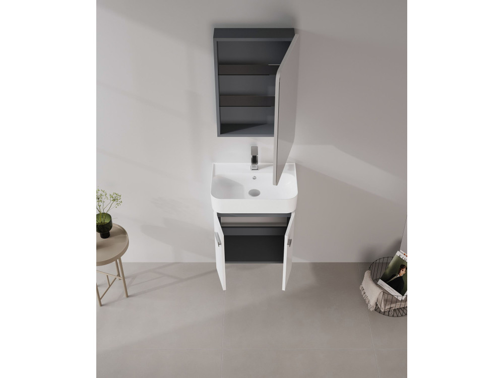 Meuble Vasque "Orbit 55" - 55 x 38 x 62 cm - White