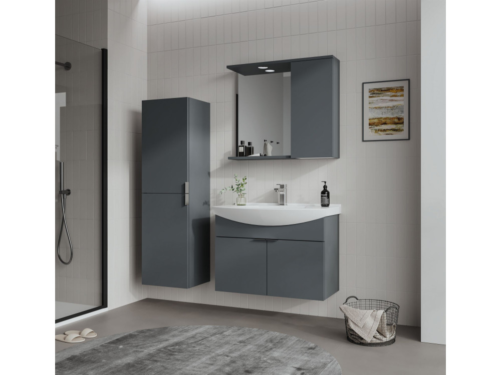Meuble Vasque "Purus 80" - 80 x 50 x 58 cm - Matte Anthracite