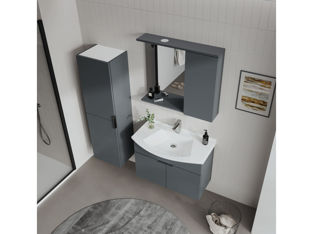 Meuble Vasque "Purus 80" - 80 x 50 x 58 cm - Matte Anthracite