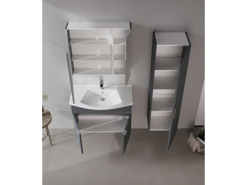 Meuble Vasque "Purus 80" - 80 x 50 x 58 cm - Matte Anthracite