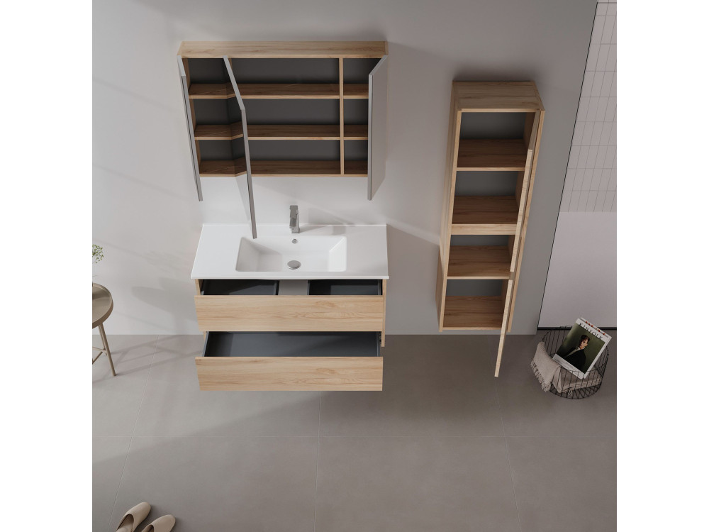 Meuble Vasque "Side 100 v3" - 100 x 45 x 52 cm - Oak