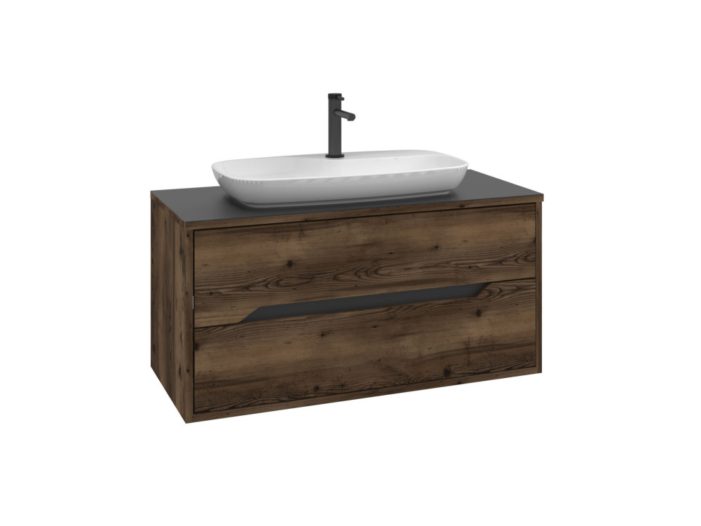 Meuble Vasque "Galia 100 v2" -  cm - Dark Walnut