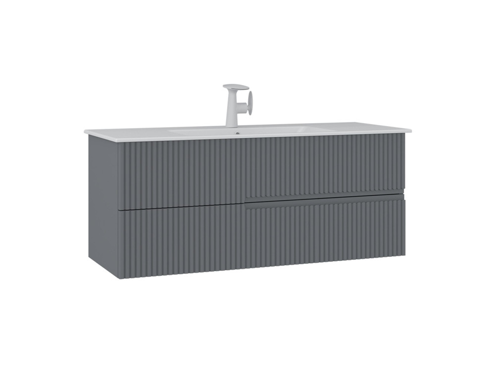 Meuble Vasque "Moonlight 120" - 121 x 51 x 51 cm - Matte Grey