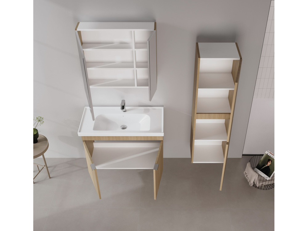 Meuble Vasque "Desna 90" - 90 x 45 x 58 cm - Sonomo Oak