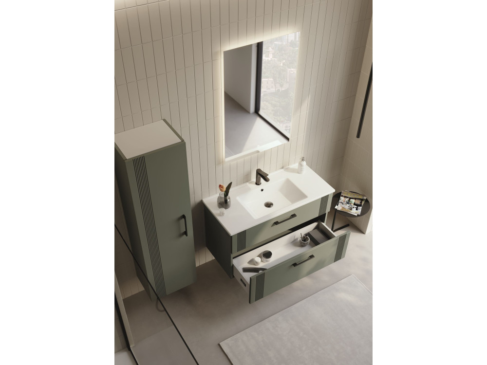 Meuble Vasque "Bari 100 v2" - 100 x 45 x 55 cm - Matte Green