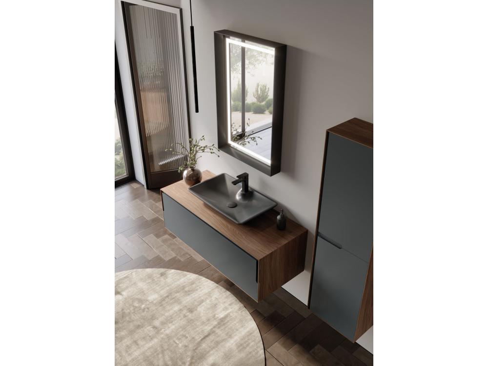 Meuble Vasque "Craft 120" - 120 x 50 x 40 cm - Walnut / Anthracite